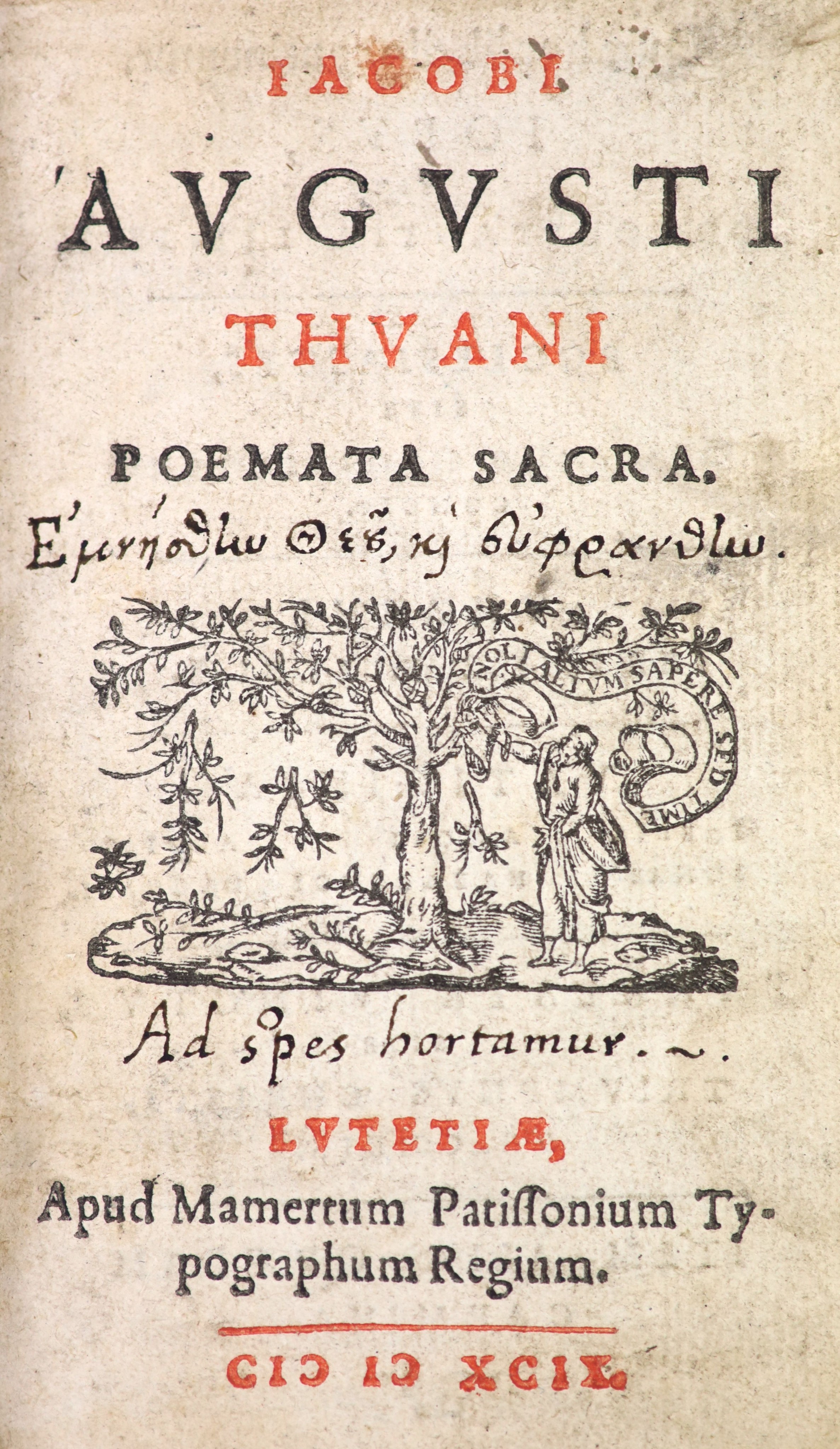 Thou, Jacques Auguste de. Poemata Sacra.